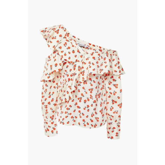 NWOT Self-Portrait One Shoulder Floral Print Top 6 - Picture 1 of 4
